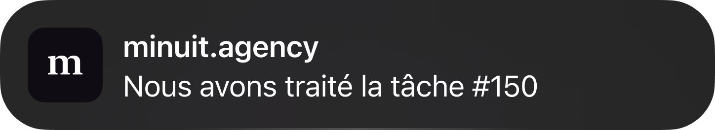 Notification de suivi