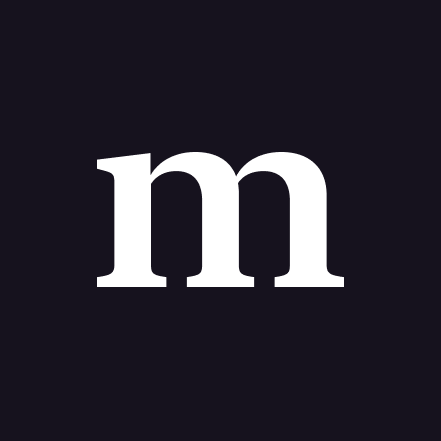 Logo minuit.agency avec lettre m blanche sur dégradé violet et rose.